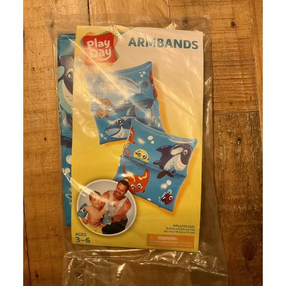 Play Day Blue Swimming Floaties Armbands,  Ages 3-6 - New! - Picture 6 of 8